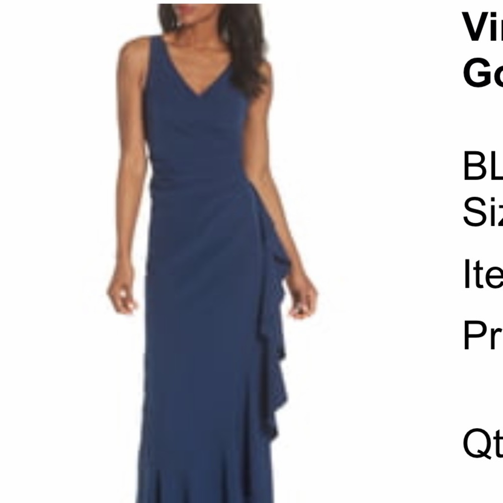 Vince Camuto floor length dress size 2